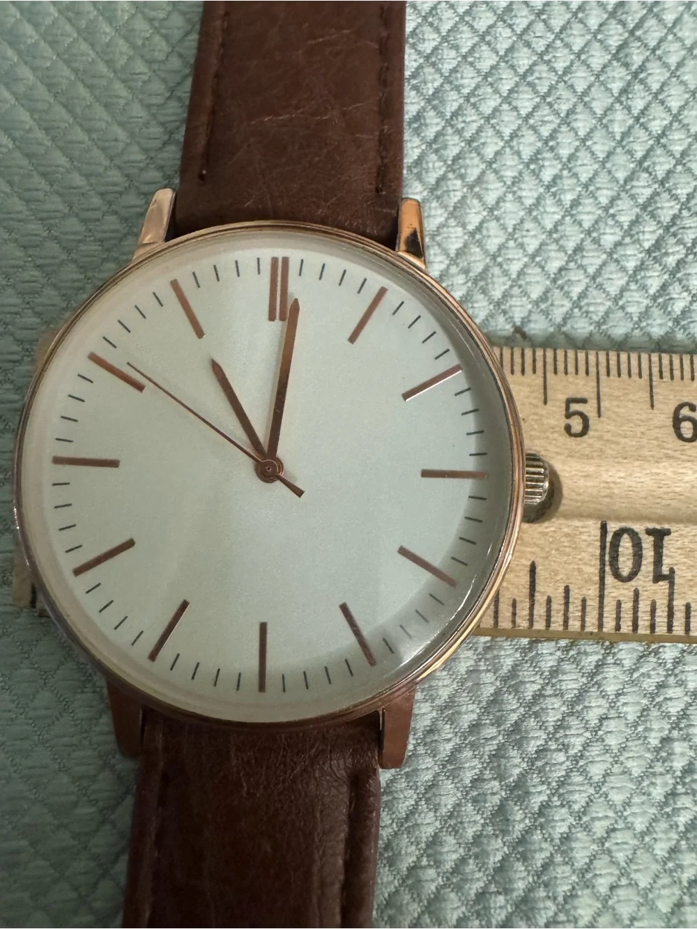 Women's Brown Leather Watch with Gold Case & Rose Gold Digits